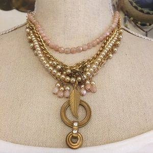 Vintage Belladonna layered bead chain necklace